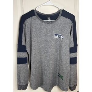 NFL Team Apparel Seattle Seahawks Long Sleeve Shirt Men's Large Gray Blue